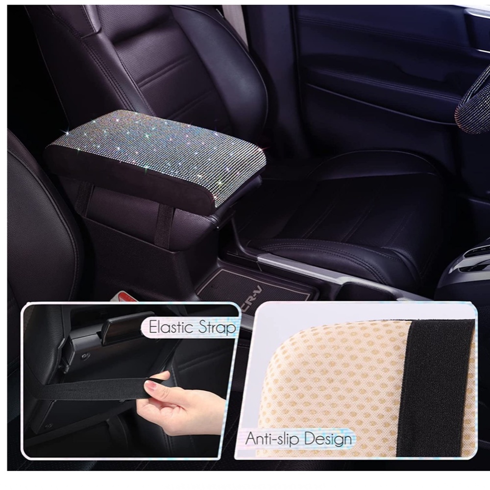 NEW Diamond Auto Center Console Cover, Memory Foam Armrest Cushion Pad - Picture 5 of 5